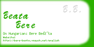 beata bere business card